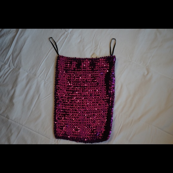 Alan Cherry Purple Sequined Tube Top - Picture 5 of 6